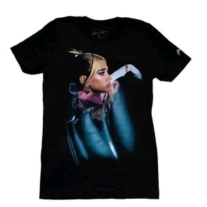 L • Dua Lipa • Graphic T shirt Black Crew Neck Future Nostalgia Tour Merch 2022